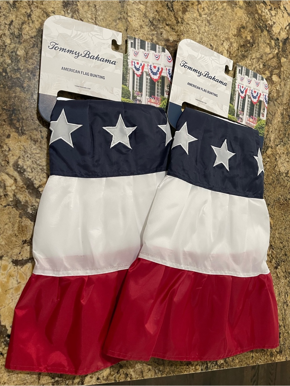 Tommy Bahama large 36”x72” Flag Bunting set of (2) - Brand new!